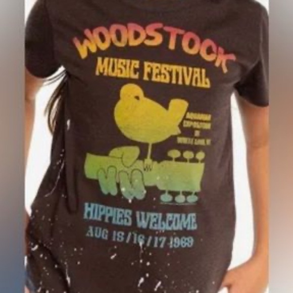 Chaser distressed Woodstock Music Festival T-Shirt - Black - Picture 2 of 7